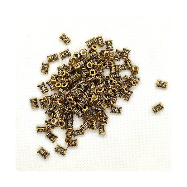 100 Perles en métal doré vieillis - 5x8mm - Photo n°1
