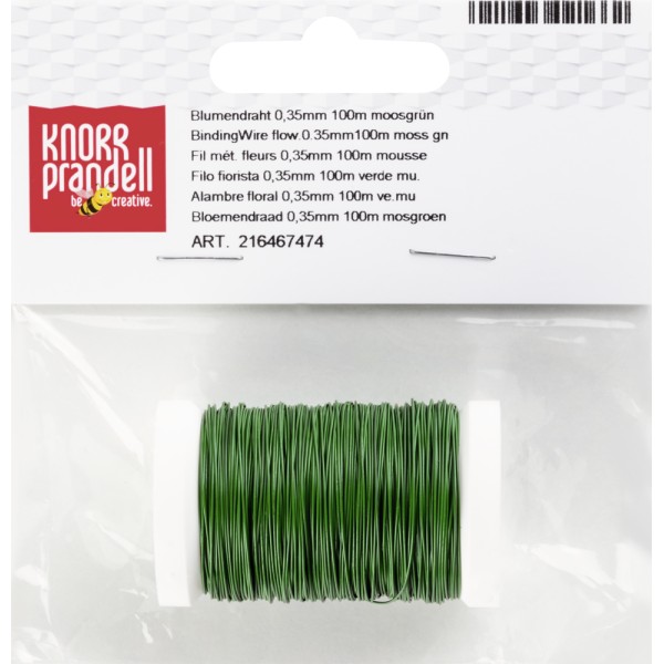 KNORR prandell - Fil de fer pour fleurs, 100 g - Vert mousse - Photo n°1