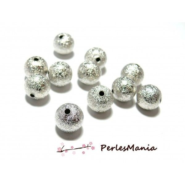 PS1101253 PAX 50 perles intercalaires stardust granitees paillettes 4mm ARGENT VIF - Photo n°1
