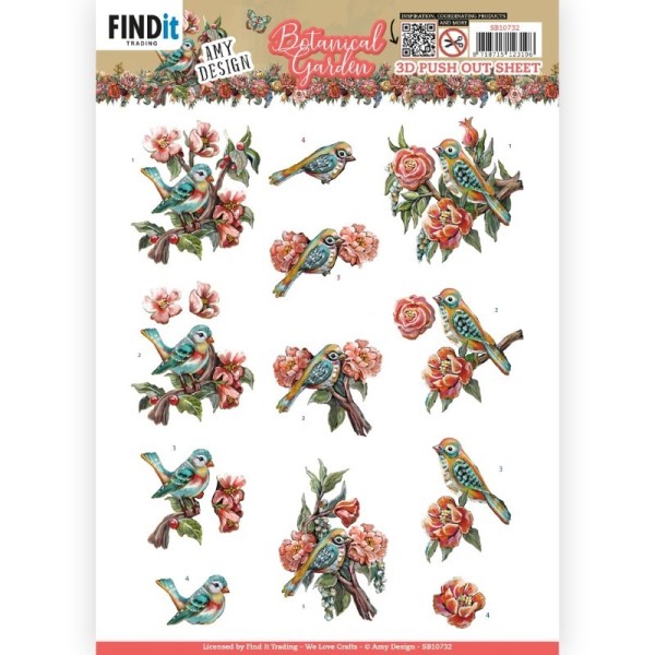 Carte 3D prédéc. - SB10732 - Botanical garden - Fleurs et Oiseaux - Photo n°1
