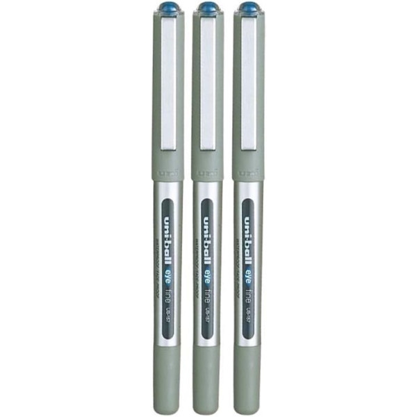 Lot de 3 stylos roller bleu Uni Ball EYE pointe fine 0,7mm - Photo n°1