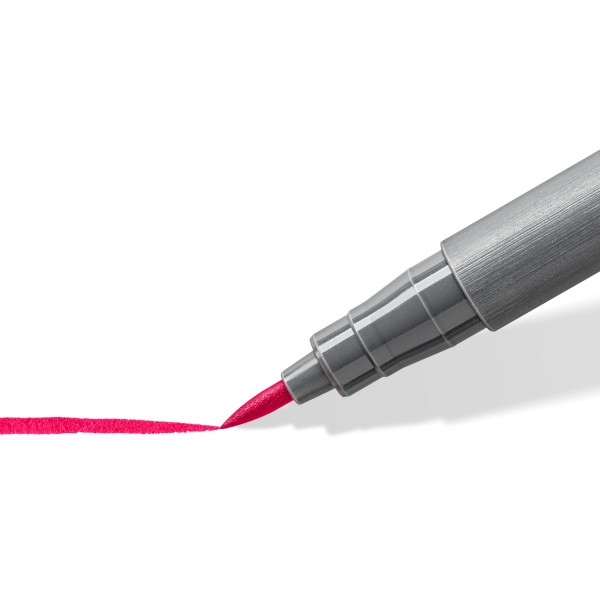 6 feutres - Pointe pinceau - Staedtler - Pigment Arts Pen - Assortis rouge et rose - Photo n°3