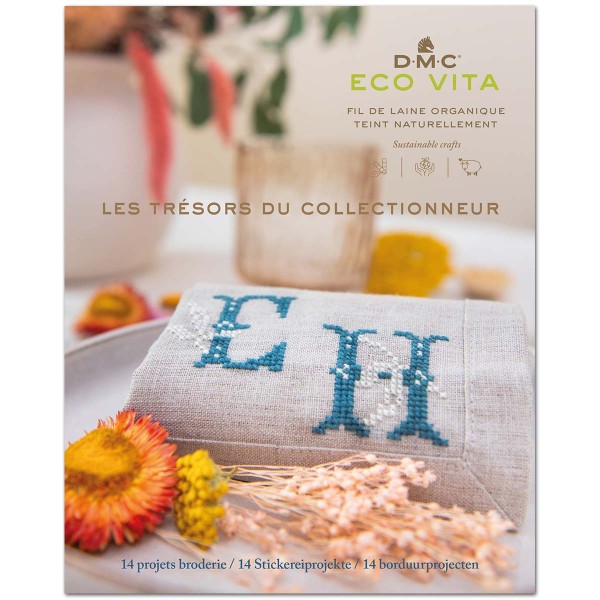 Livre broderie DMC Eco Vita - Laine organique - Les trésors du collectionneur - 14 projets - Photo n°1
