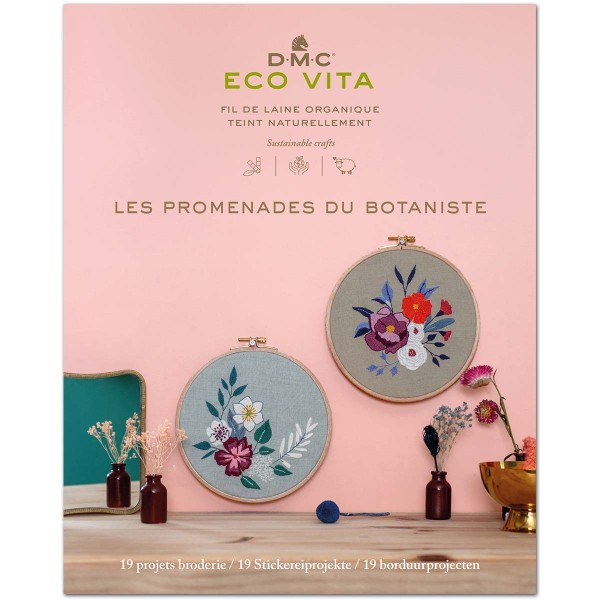 Livre broderie DMC Eco Vita - Laine organique - Les promenades du botanistes - 19 projets - Photo n°1
