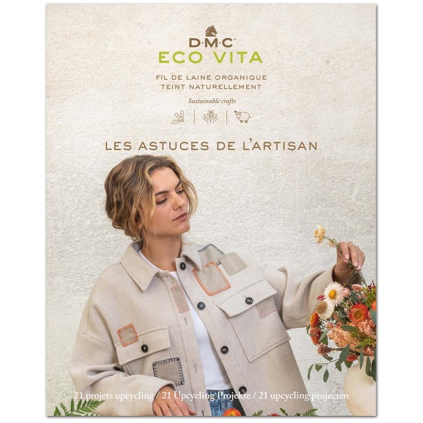 Livre broderie DMC Eco Vita - Laine organique - Les astuces de l'artisan - 21 projets upcycling - Photo n°1