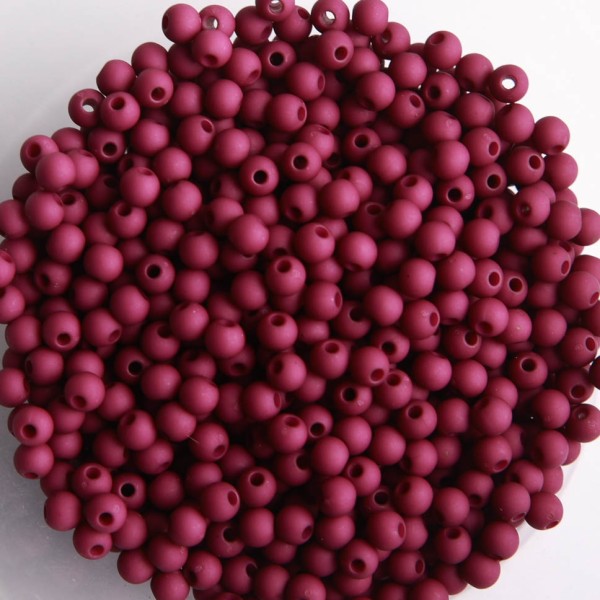 Perles acryliques mates  4 mm de diametre sachet de 500 perles mure - Photo n°1