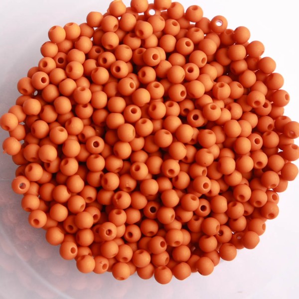 Perles acryliques mates  4 mm de diametre sachet de 500 perles rouille - Photo n°1