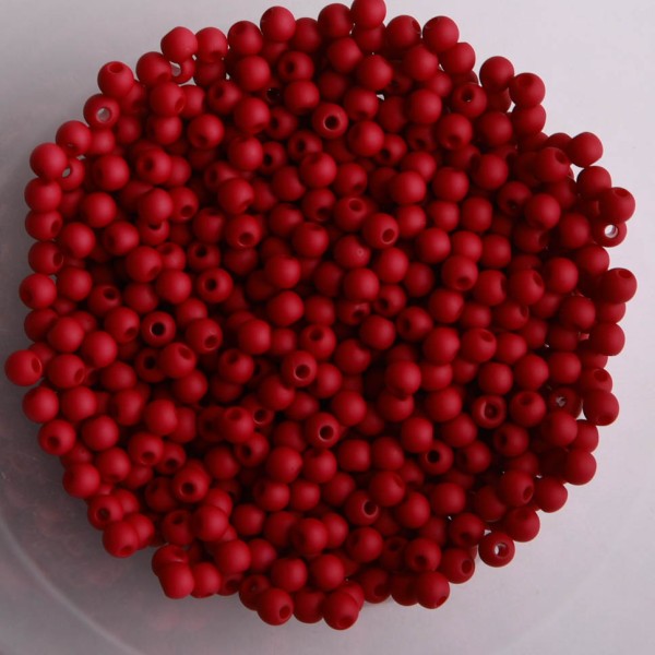 Perles acryliques mates  4 mm de diametre sachet de 500 perles magenta - Photo n°1