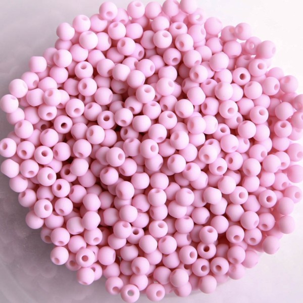 Perles acryliques mates  4 mm de diametre sachet de 500 perles rose sorbet - Photo n°1