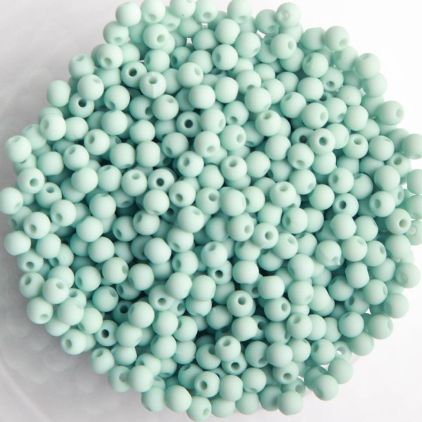 Perles acryliques mates  4 mm de diametre sachet de 500 perles aqua blanchi - Photo n°1