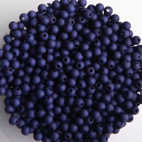 Perles acryliques mates  4 mm de diametre sachet de 500 perles bleu royal - Photo n°1