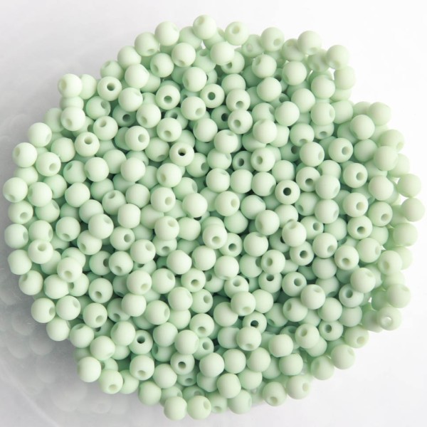 Perles acryliques mates  4 mm de diametre sachet de 500 perles menthe - Photo n°1