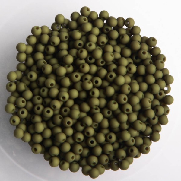 Perles acryliques mates  4 mm de diametre sachet de 500 perles vert sacramento - Photo n°1