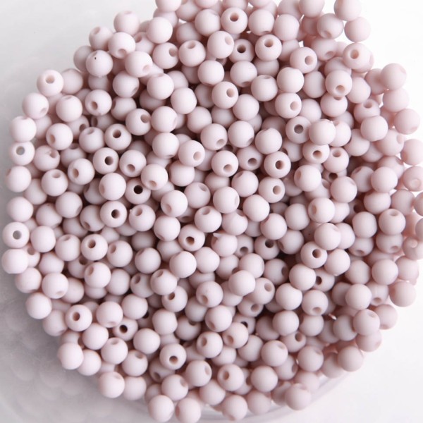 Perles acryliques mates  4 mm de diametre sachet de 500 perles  gris colombe - Photo n°1
