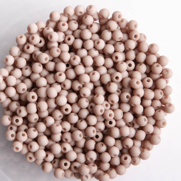 Perles acryliques mates  4 mm de diametre sachet de 500 perles gris rivage - Photo n°1
