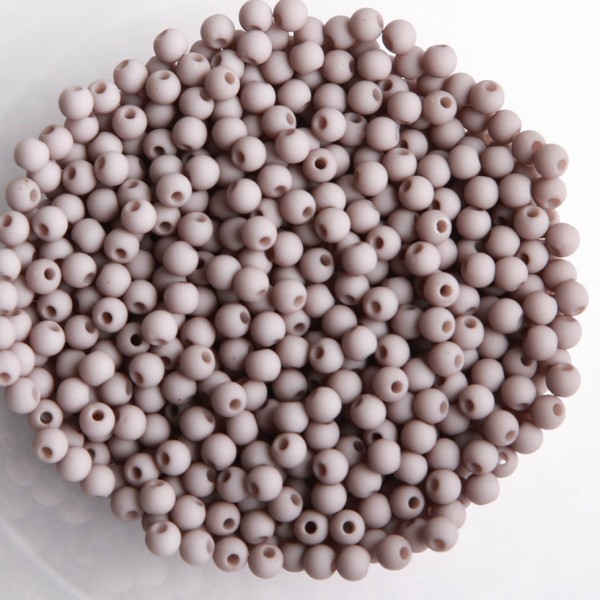 Perles acryliques mates  4 mm de diametre sachet de 500 perles gris clair - Photo n°1