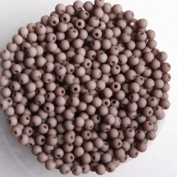 Perles acryliques mates  4 mm de diametre sachet de 500 perles gris anthracite - Photo n°1