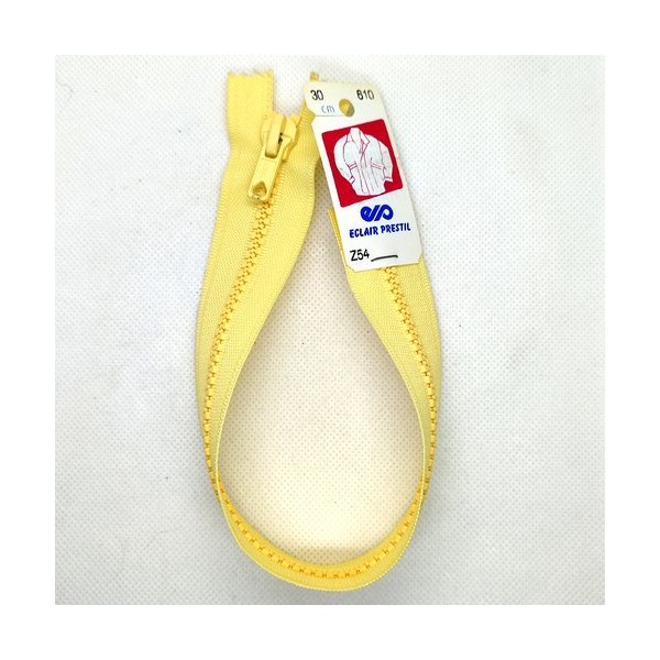 1 Fermeture éclair prestil jaune 610 - 30cm - séparable , maille nylon - Photo n°1