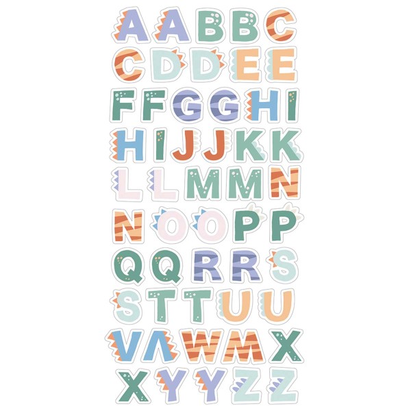 Stickers Puffy - Dino - Lettres - 1 cm - 52 pcs - Photo n°1