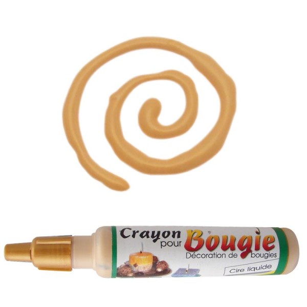 Crayon cire liquide pour décoration de bougie 30 ml Or - Photo n°1
