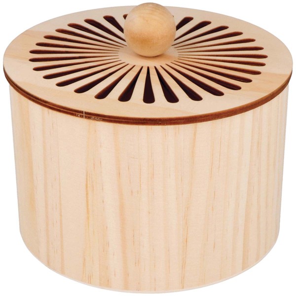 Pot en bois - Boho - Petit modèle - Ø 15,5 x 13,5 cm - Photo n°1