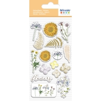 Stickers transparents - Botanica - Feuilles et Fleurs - 1,5 à 5 cm - 15 pcs