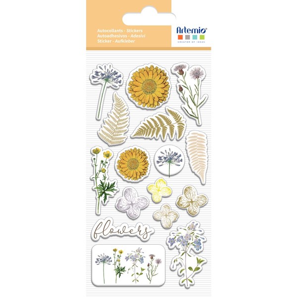 Stickers transparents - Botanica - Feuilles et Fleurs - 1,5 à 5 cm - 15 pcs - Photo n°1