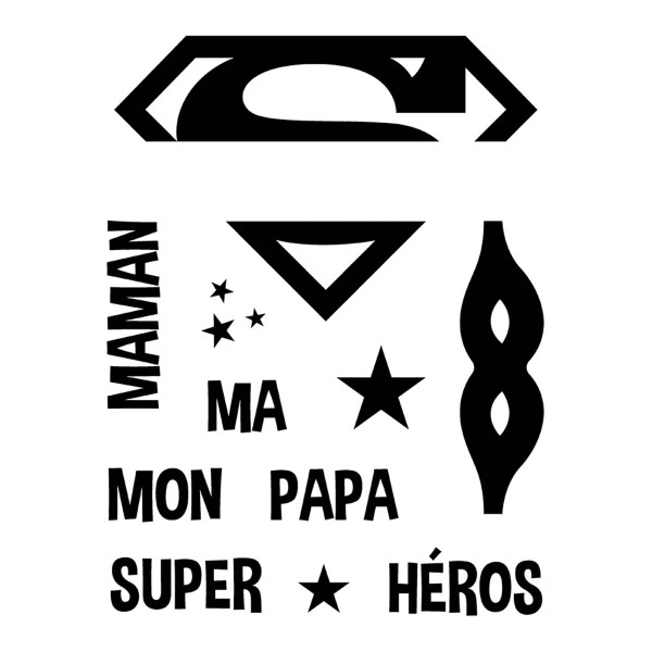 Tampons transparents - Super Papa Maman - 9 x 7 cm - 12 pcs - Photo n°2
