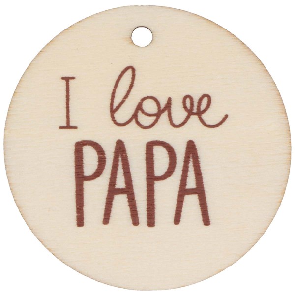 Portes-clés - I love Papa Mama - Rond - 6 cm - 2 pcs - Photo n°2
