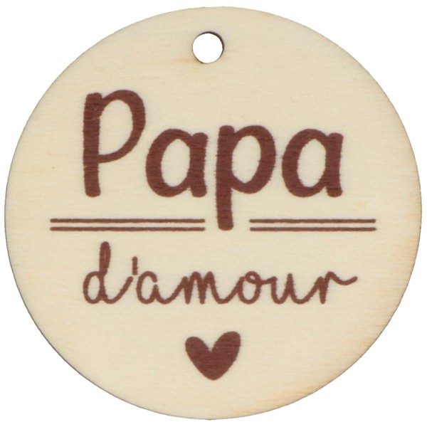 Portes-clés - Papa Maman d'amour - Rond - 6 cm - 2 pcs - Photo n°3