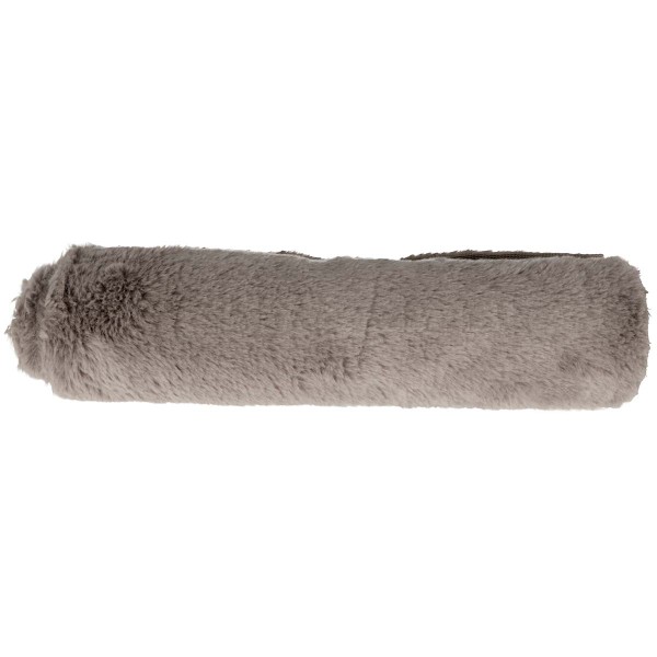 Rouleau de tissu - Fausse fourrure - Lapin - Gris fumé - 30 cm x 1 m - 270 g/m² - Photo n°1