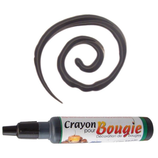Crayon cire liquide pour décoration de bougie 30 ml Noir - Photo n°1