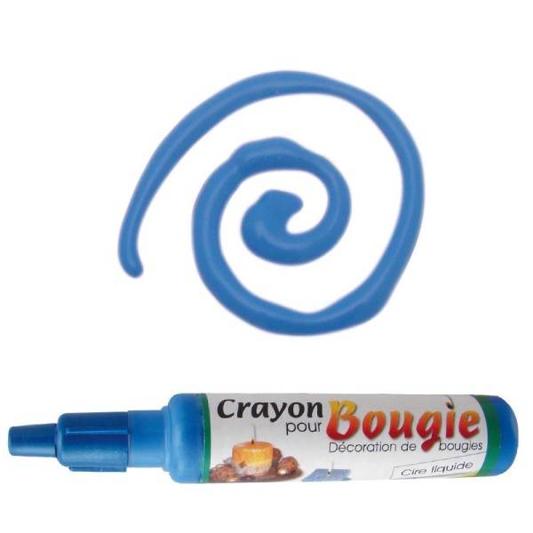 Crayon cire liquide pour décoration de bougie 30 ml Bleu - Photo n°1