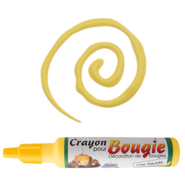 Crayon cire liquide pour décoration de bougie 30 ml Jaune - Photo n°1