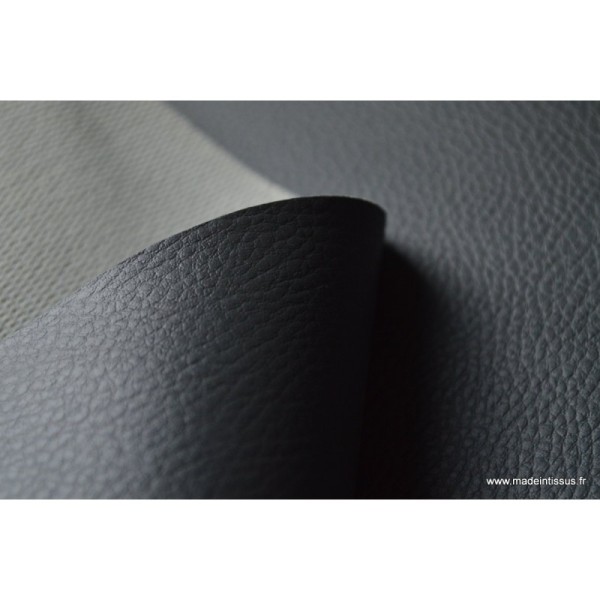 Tissu Faux cuirs ameublement rigide gris ardoise .x1m - Photo n°4