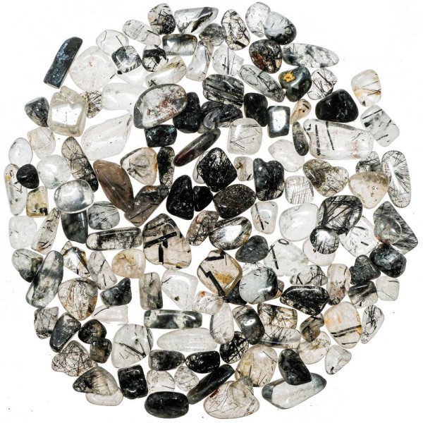 Pierres roulées quartz tourmaline - 1 à 2 cm - 50 grammes. - Photo n°1