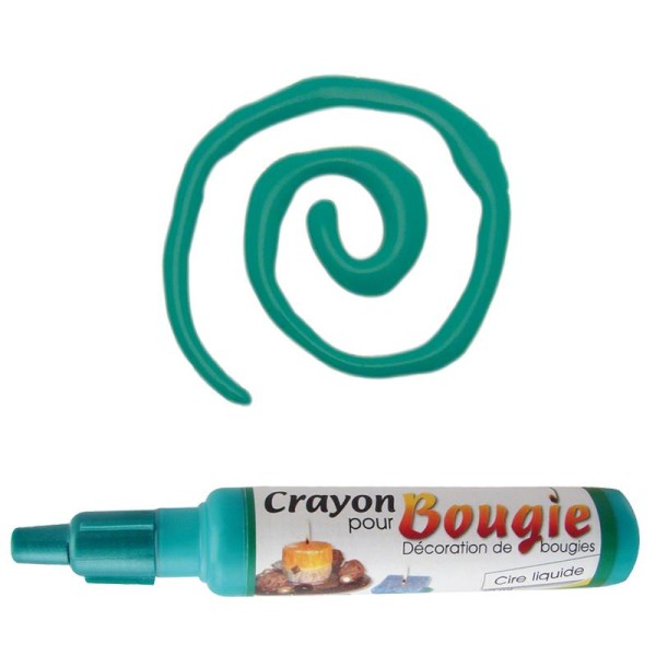 Crayon cire liquide pour décoration de bougie 30 ml Vert - Photo n°1