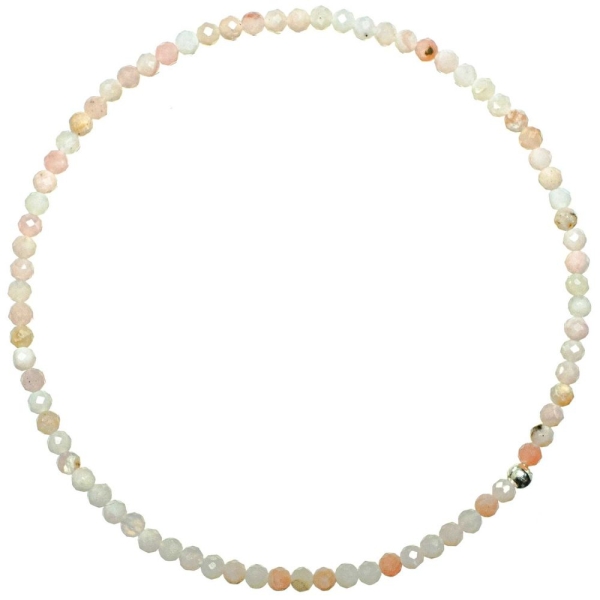 Bracelet en opale des Andes rose - Perles facetées ultra mini. - Photo n°1