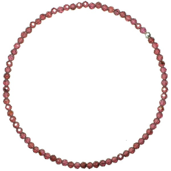 Bracelet en grenat rouge - Perles facetées ultra mini. - Photo n°1