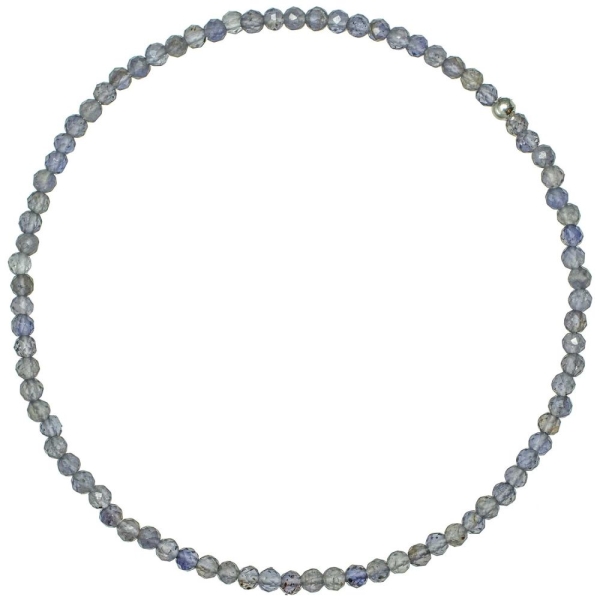 Bracelet en iolite (ou cordiérite) - Perles facetées ultra mini. - Photo n°1