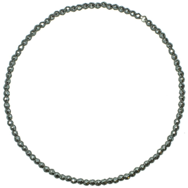 Bracelet en hématite - Perles facetées ultra mini. - Photo n°1