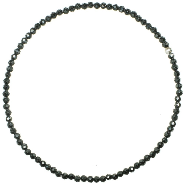 Bracelet en tourmaline noire - Perles facetées ultra mini. - Photo n°1