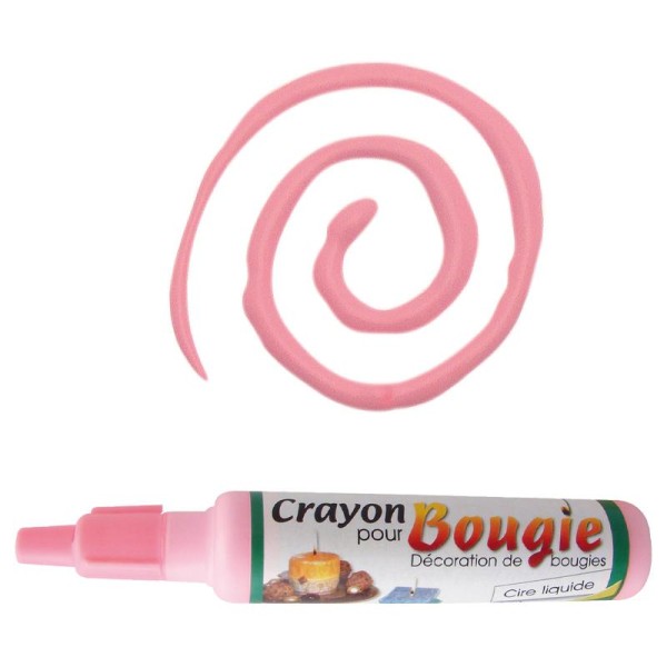 Crayon cire liquide pour décoration de bougie 30 ml Rose - Photo n°1