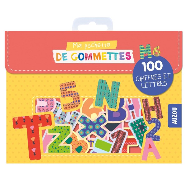Pochette 100 gommettes repositionnables Lettres et chiffres alphabet - Photo n°1