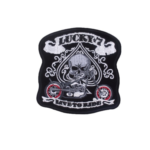 Patch biker lucky 7, écusson thermocollant live to ride 11 cm - Photo n°1