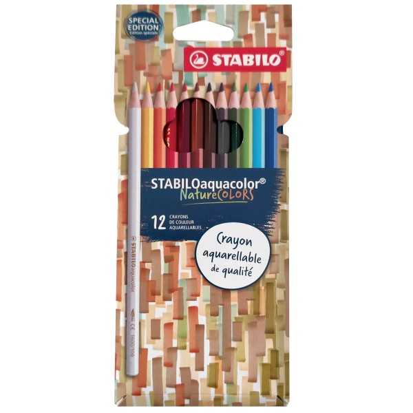 Crayons de couleur STABILO Aquacolor - NatureColors - 12 pcs - Photo n°1