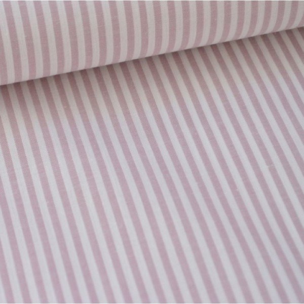 Tissu popeline coton rayures PARME et blanches tissé teint .x1m - Photo n°1