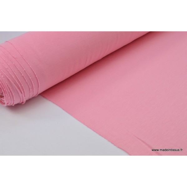 Tissu ultra doux Jersey en viscose Bambou coloris Rose . x1m - Photo n°1