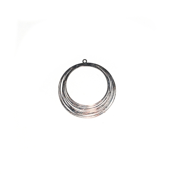 Pendentif cercle filigré 30 mm argenté - Photo n°1