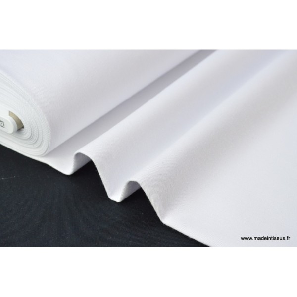 Tissu Toile jean stretch coloris blanc .x1m - Photo n°1